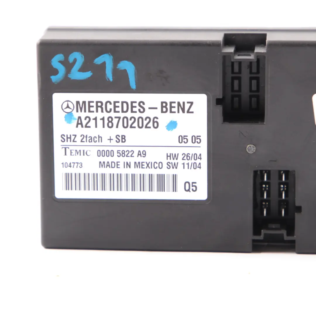 Mercedes W211 Seat Heating Control Unit Module ECU E-Class A2118702026