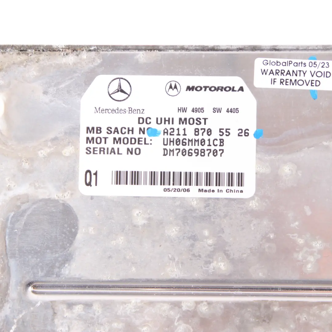 Mercedes W219 Motorola Moduł Telefonu Bluetooth A2118705526