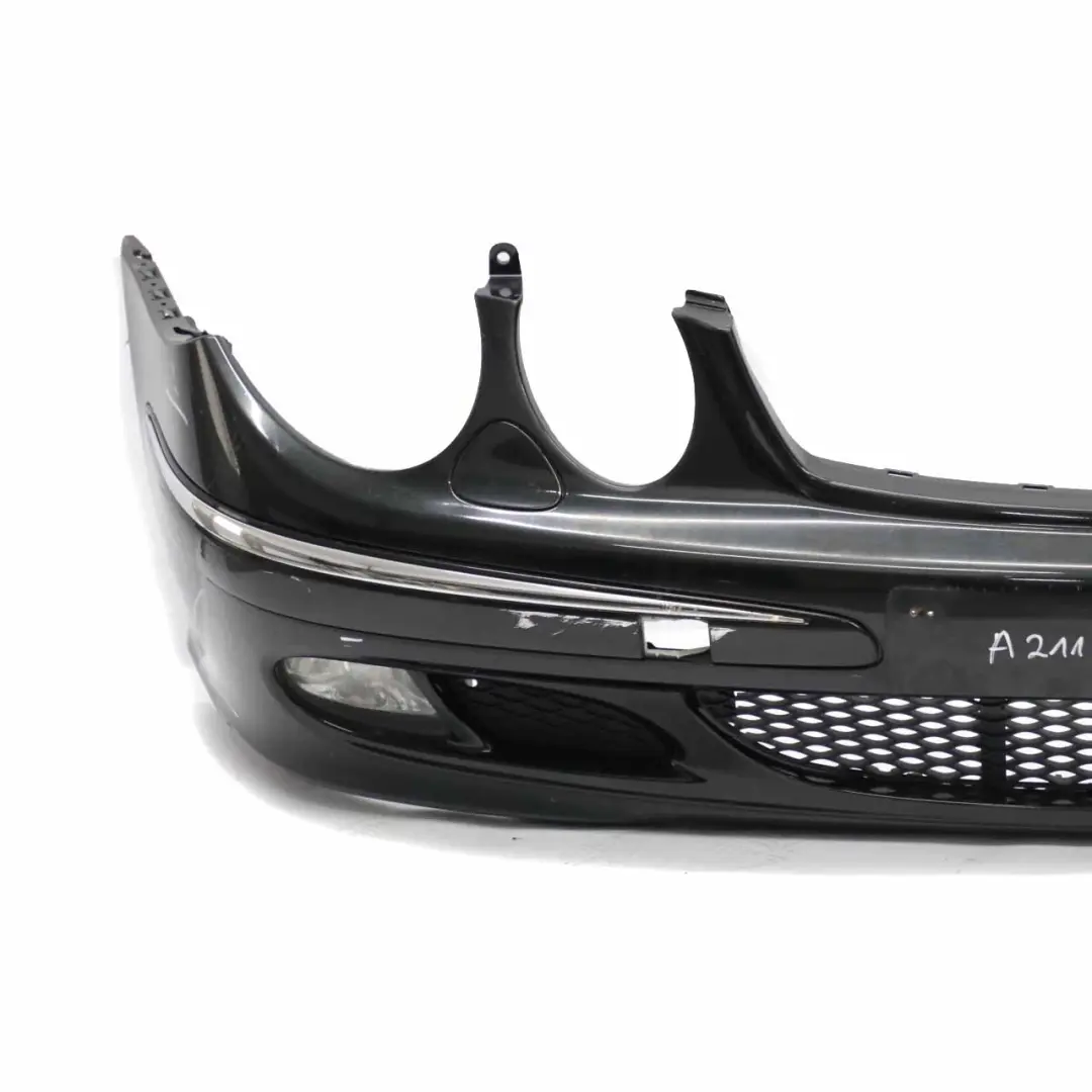 Mercedes W211 Front Bumper Trim Panel Obsidian Black Metallic - 197