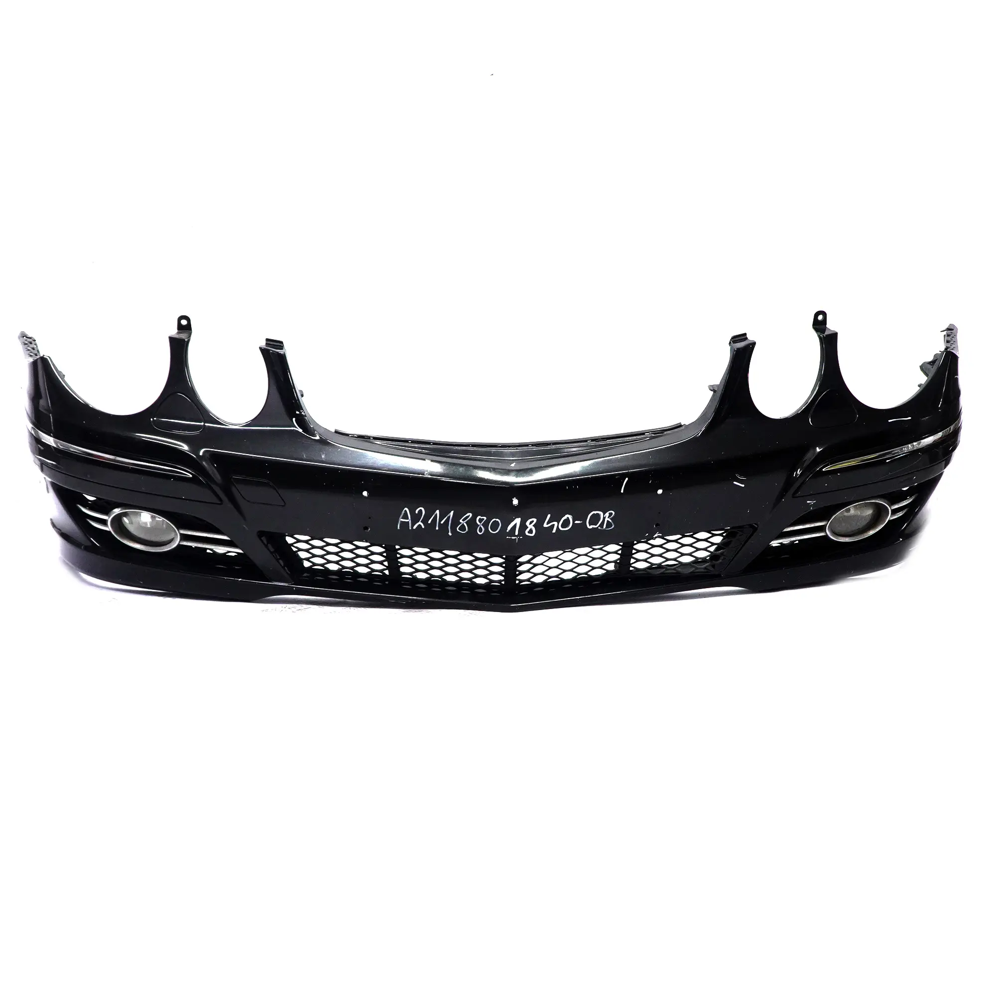 Mercedes W211 Front Bumper Sport Trim Panel Obsidian Black Metallic - 197