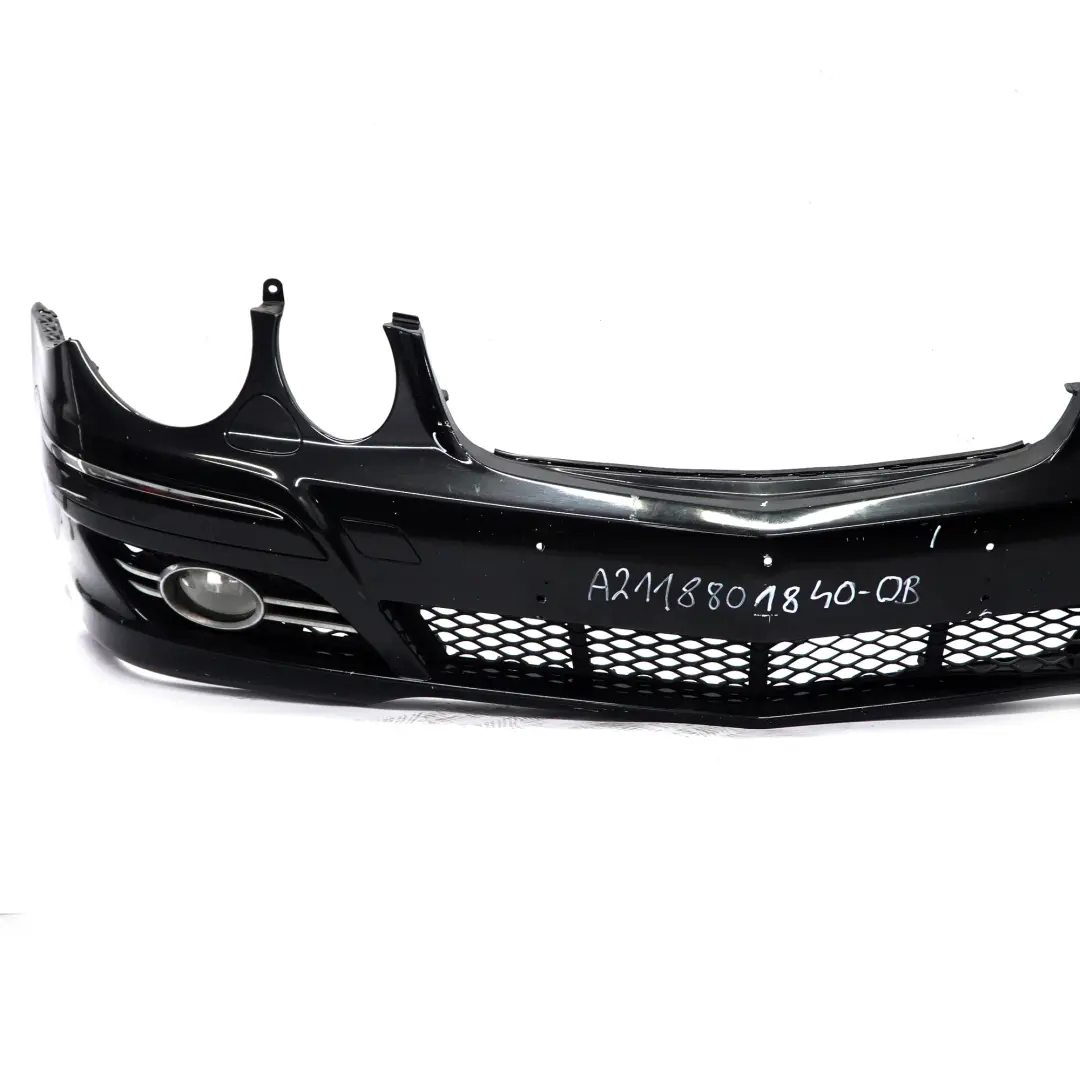 Mercedes W211 Front Bumper Sport Trim Panel Obsidian Black Metallic - 197