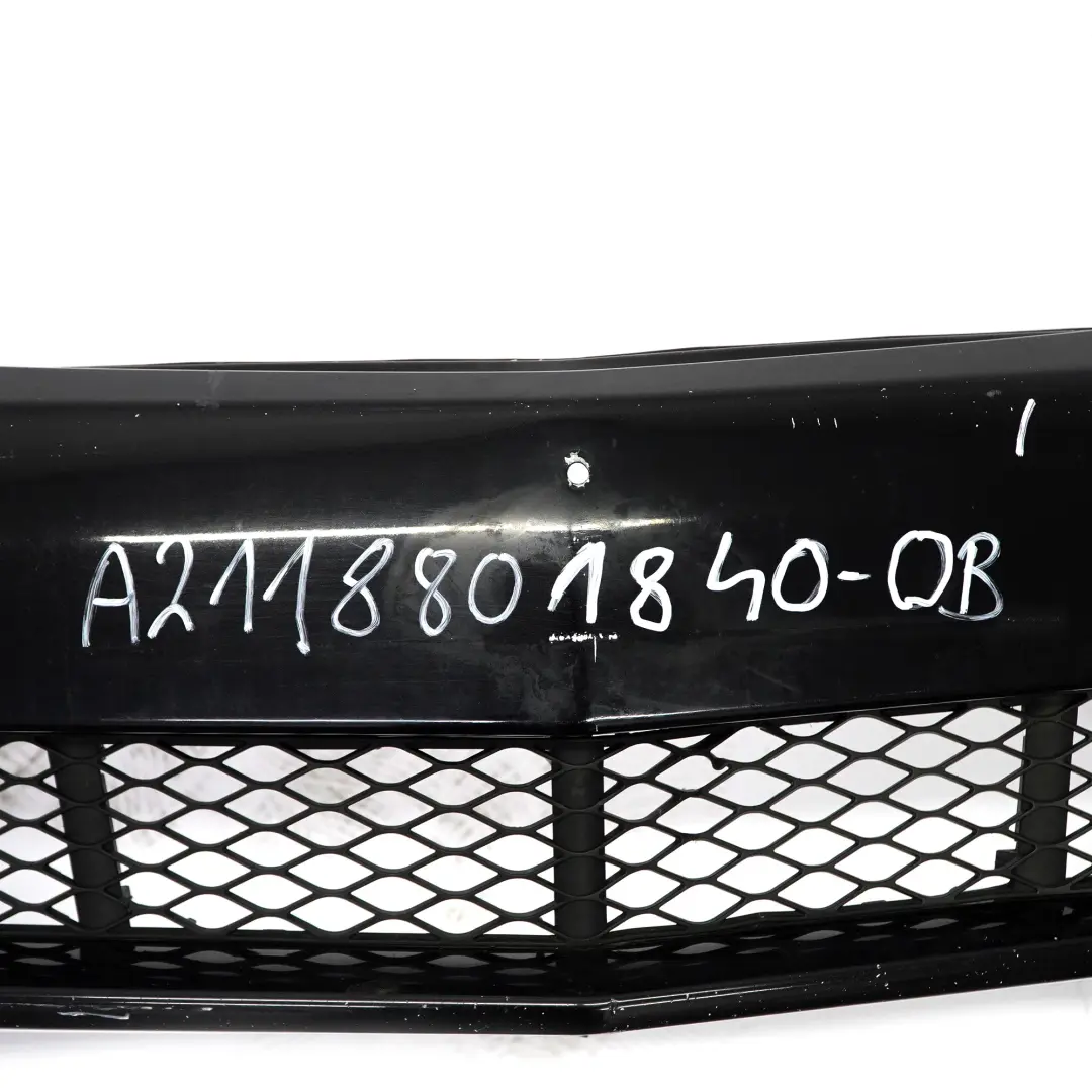 Mercedes W211 Front Bumper Sport Trim Panel Obsidian Black Metallic - 197