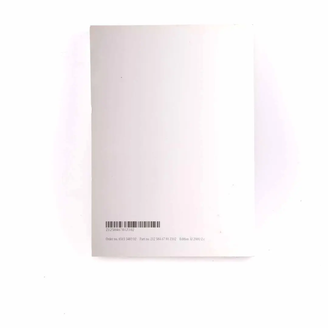 Mercedes W212 Owner's Handbook Service Booklet Manual A2125846781
