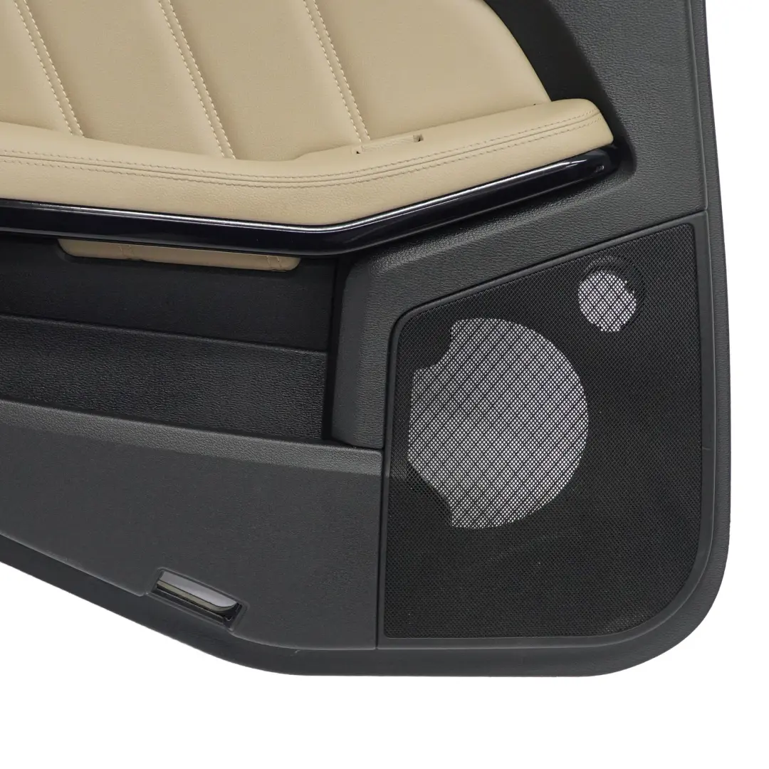 Mercedes W212 Tarjeta de puerta trasera izquierda del panel de cuero negro Beige