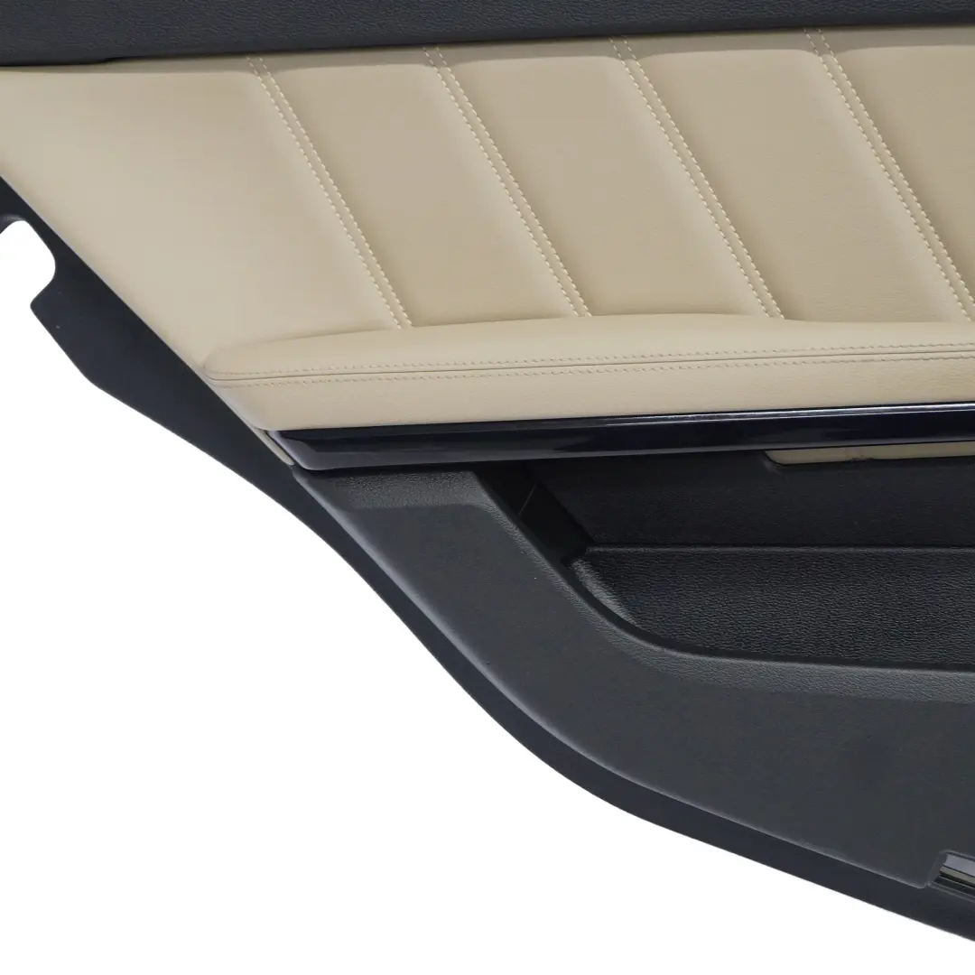 Mercedes W212 Tarjeta de puerta trasera izquierda del panel de cuero negro Beige