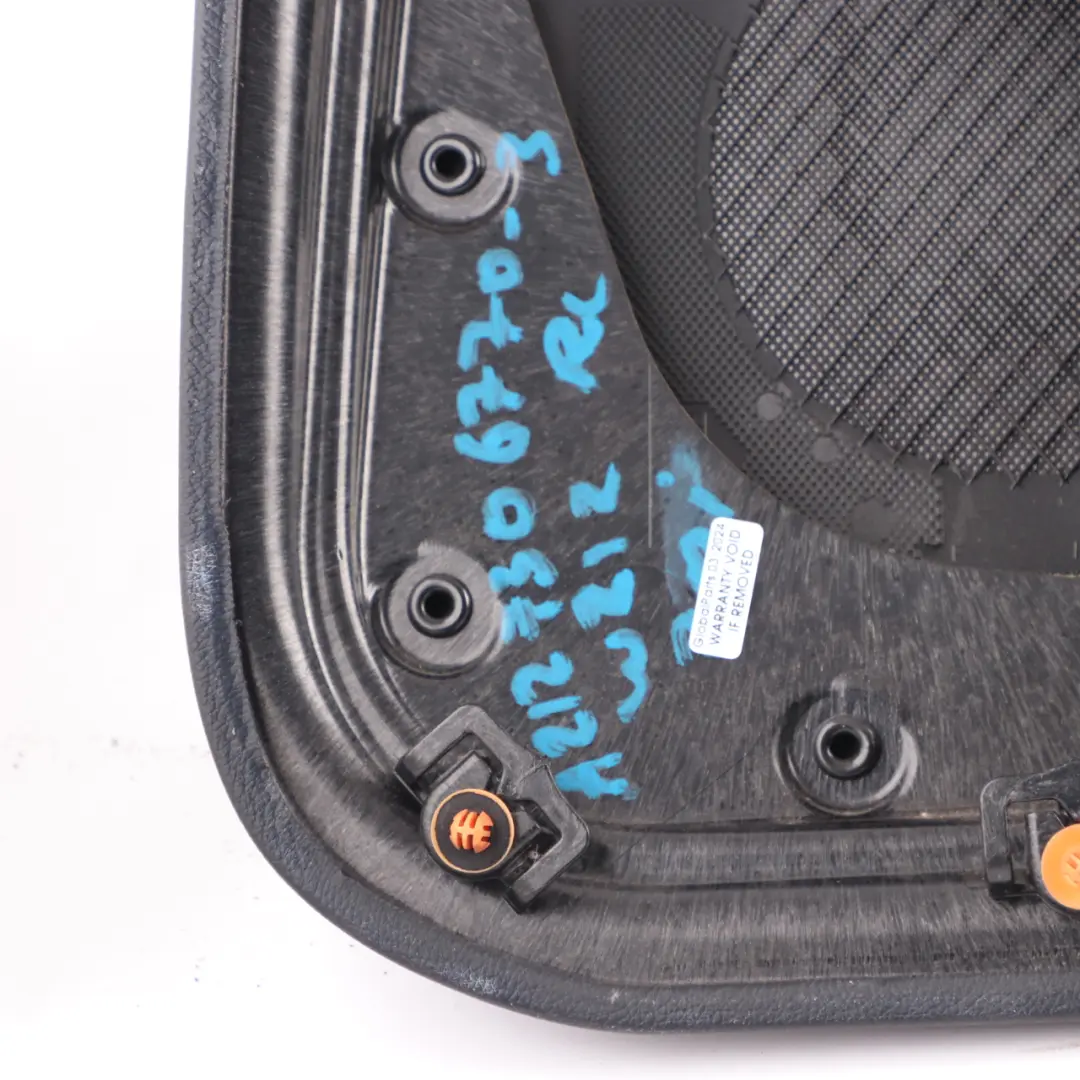 Mercedes W212 Door Card Rear Left N/S Trim Panel Cover Black Leather