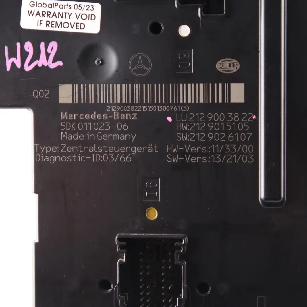 SAM Module Mercedes W212 Fuse Box Relay Control Unit A2129003822