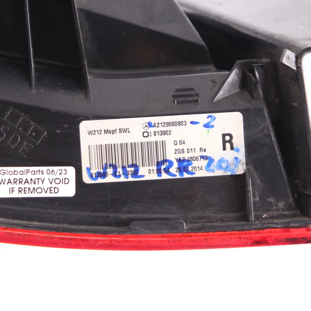 Mercedes W212 Tail Light Lamp Rear Right O/S Side Panel A2129060803