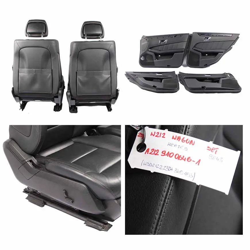 Seats Mercedes S212 Wagon Leather Heated Black Front Rear Seat with Door Cards