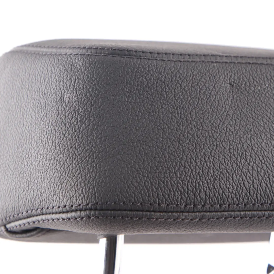 Mercedes W212 Seat Headrest Rear Middle Central Black Leather Head Rest