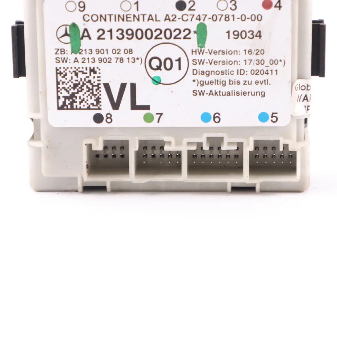 Mercedes W213 C238 Moduł Sterownik Drzwi Lewy Przód ECU A2139002022