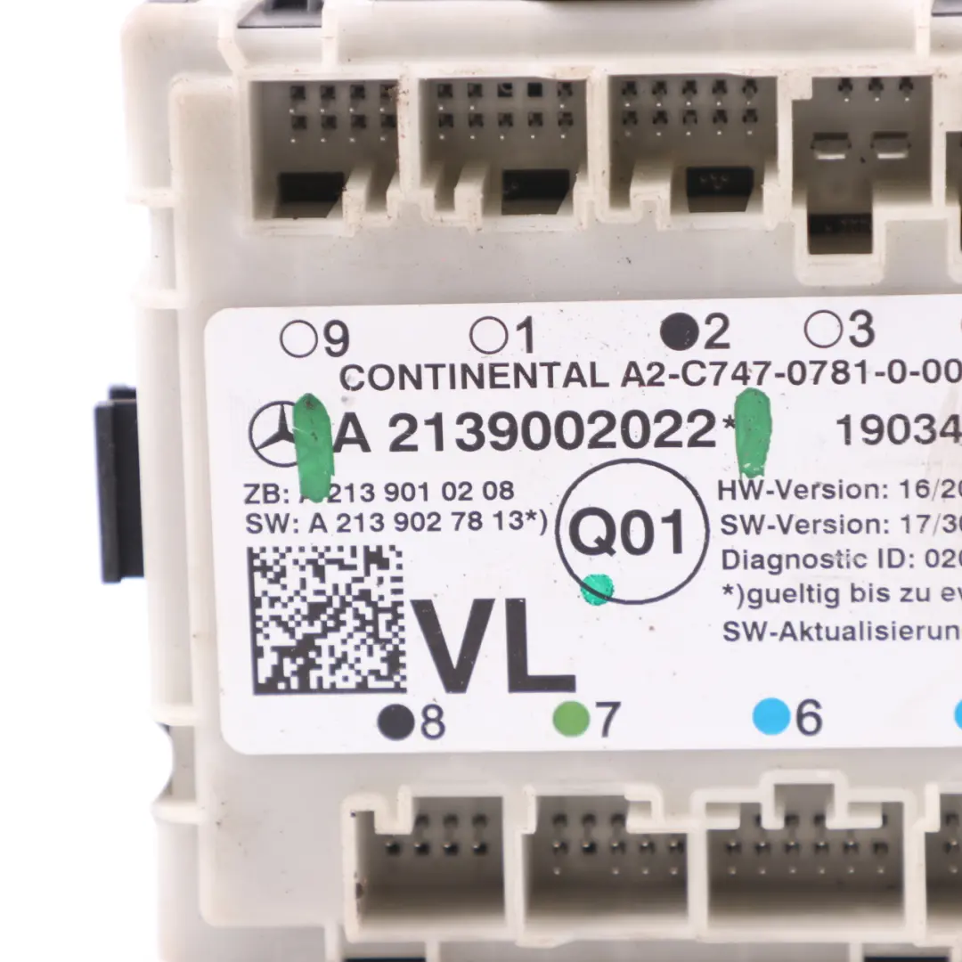 Mercedes W213 C238 Moduł Sterownik Drzwi Lewy Przód ECU A2139002022