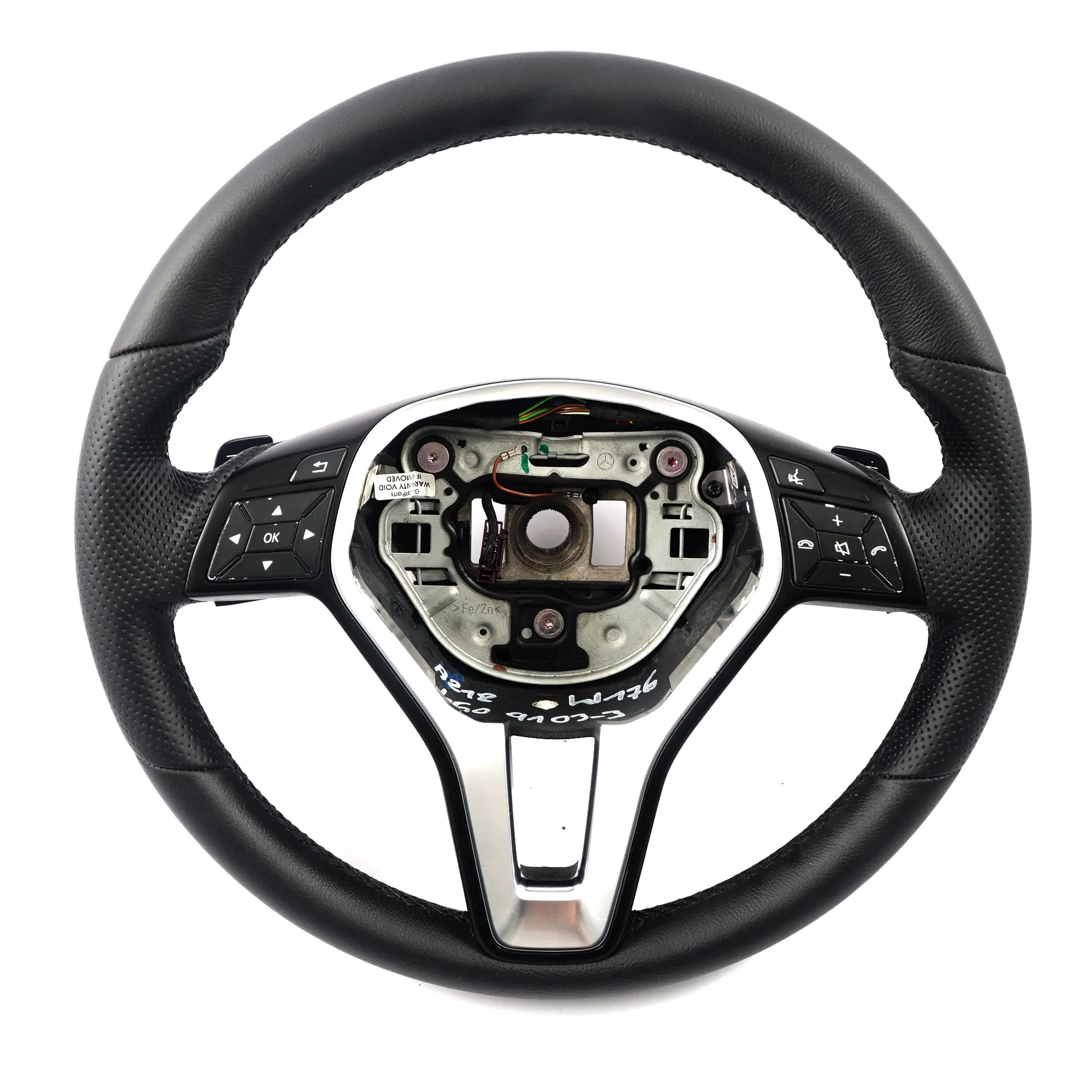 Steering Wheel Mercedes W176 W246 NEW Black Leather Black Threads Paddle Shift