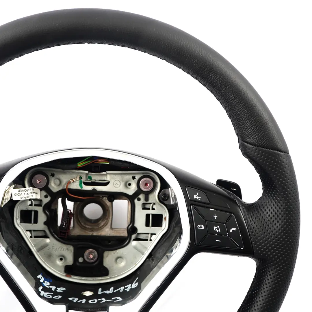 Steering Wheel Mercedes W176 W246 NEW Black Leather Black Threads Paddle Shift