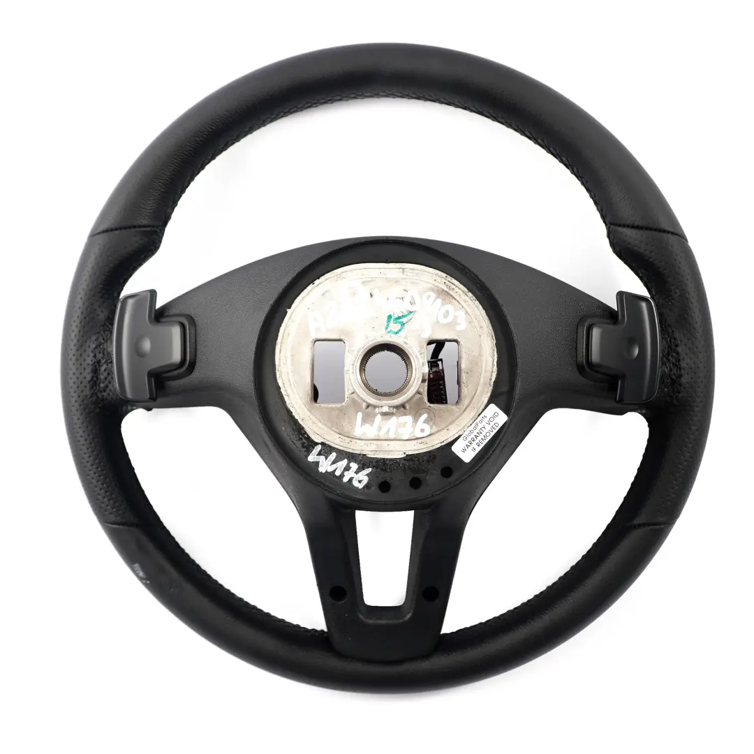 Steering Wheel Mercedes W176 W246 NEW Black Leather Black Threads Paddle Shift