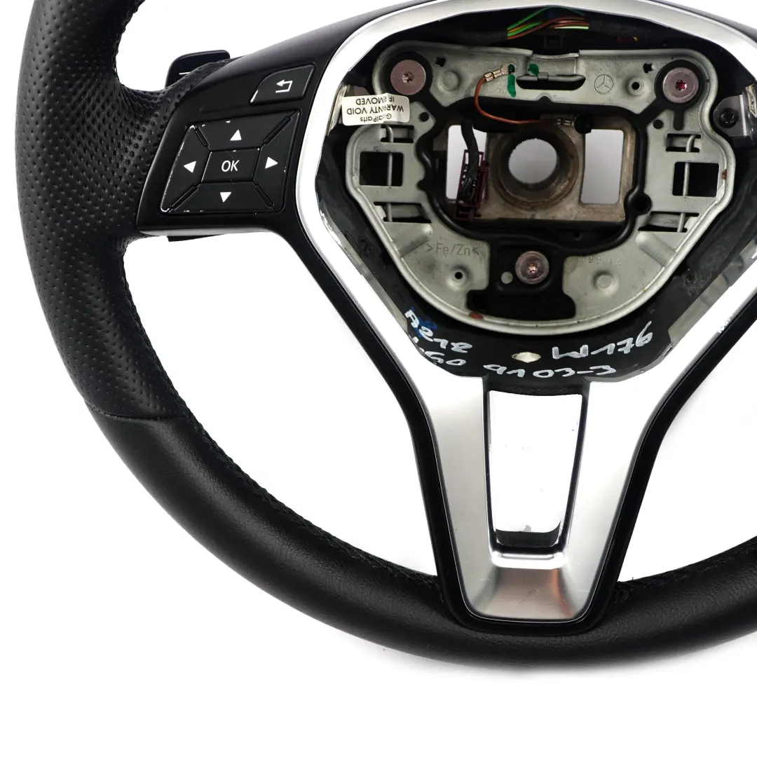 Steering Wheel Mercedes W176 W246 NEW Black Leather Black Threads Paddle Shift