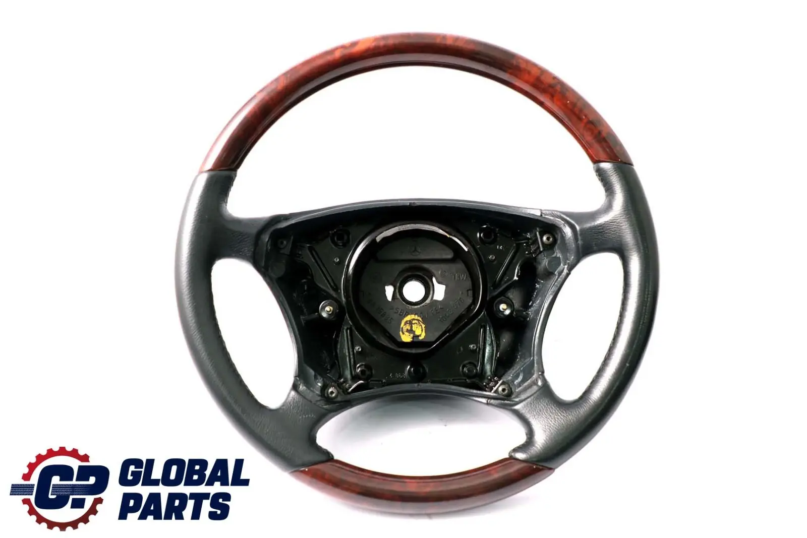 Mercedes C215 W220 Holzverkleidung / Schwarz Leder Lenkrad A2204600503