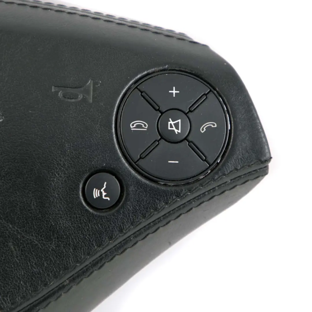 Mercedes W221 Steering Wheel Air Module Buttons Leather Black A2218602902