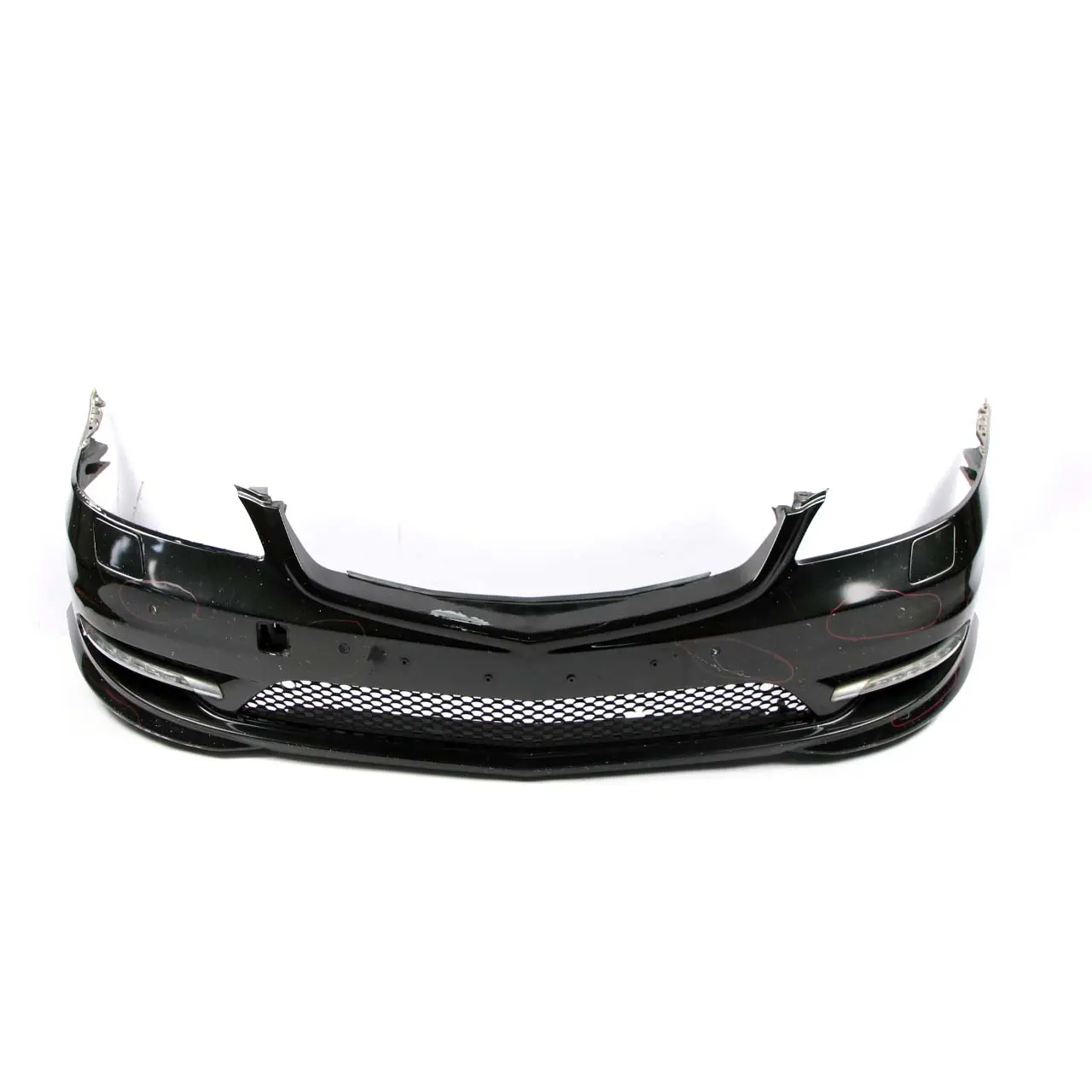 Mercedes-Benz S W221 Facelift AMG Front Bumper Trim Panel Obsidian Black - 197