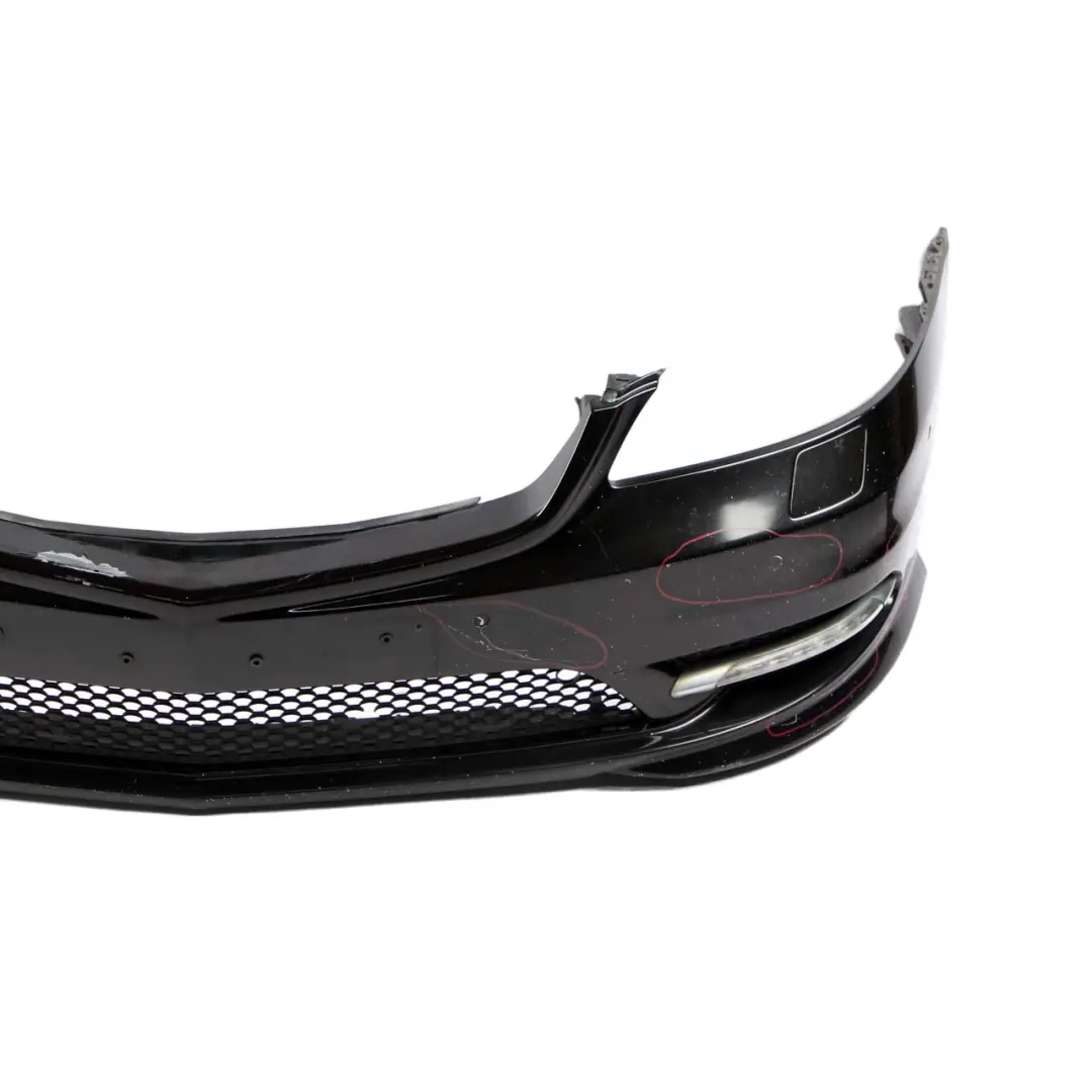 Mercedes-Benz S W221 Facelift AMG Front Bumper Trim Panel Obsidian Black - 197