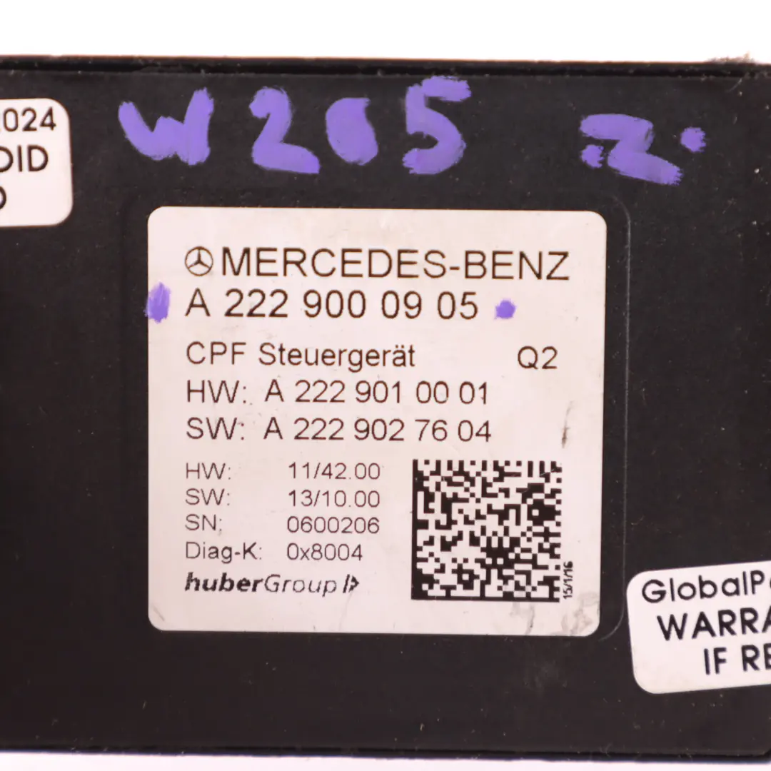 Mercedes W205 PDC Modulo di controllo del Park Assist Ecu A2229000905