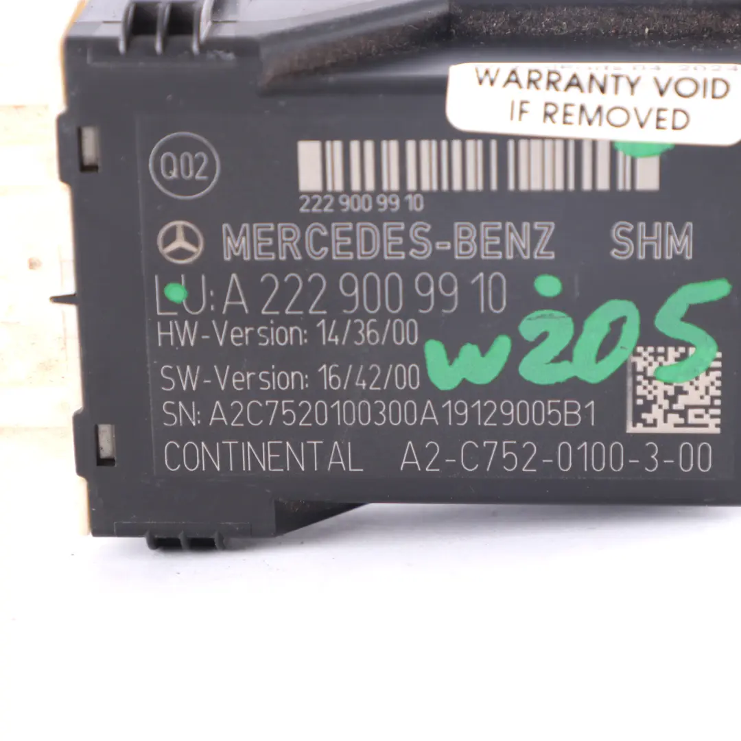 Mercedes W205 W213 C238 Moduł Sterownik Grzania Fotela ECU A2229009910