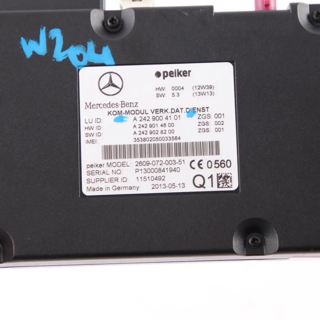 Mercedes W204 W212 Moduł Sterownik Telematic ECU A2429004101