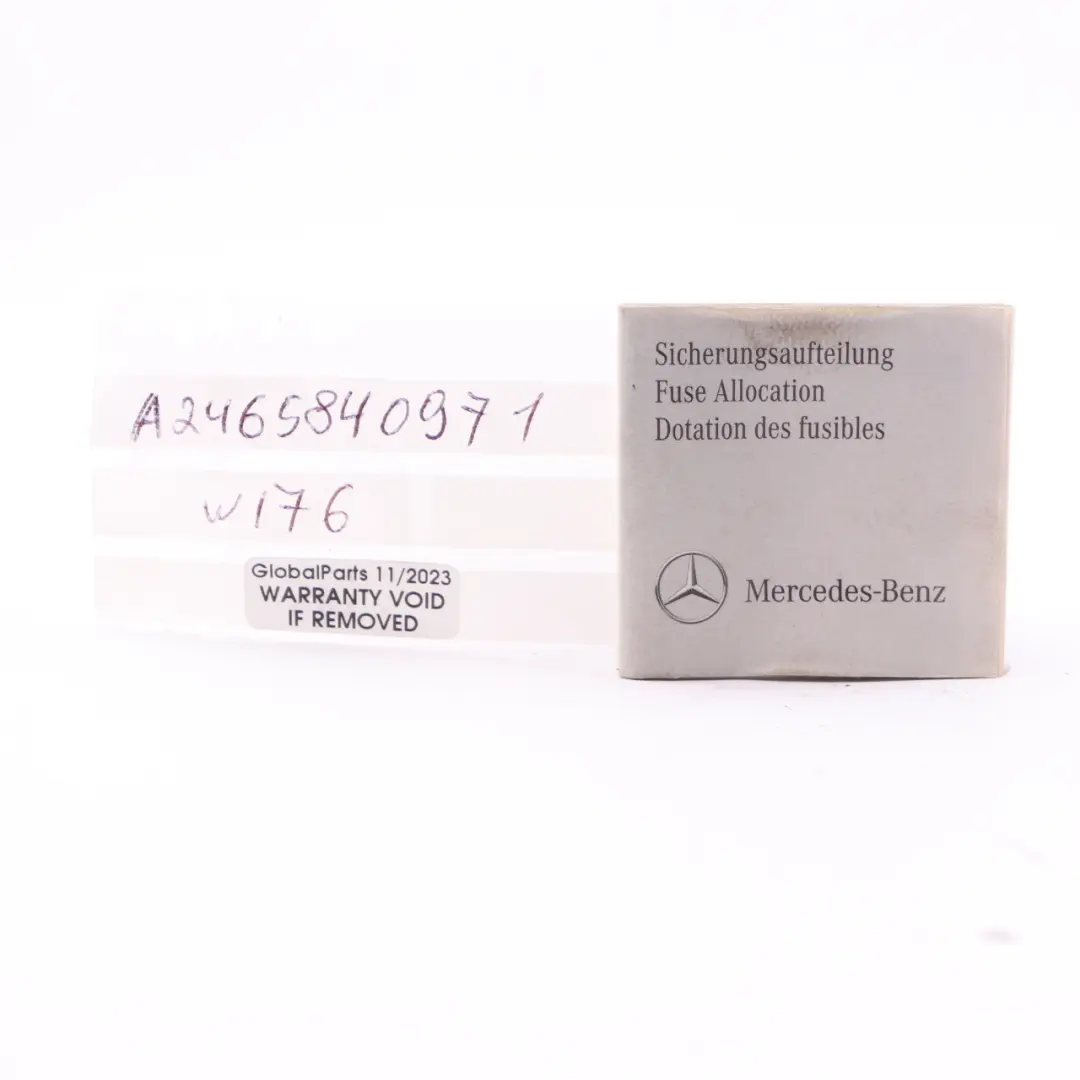 Mercedes W176 Fuse Box Allocation Fuse Placement Map Card Diagram A2465840971