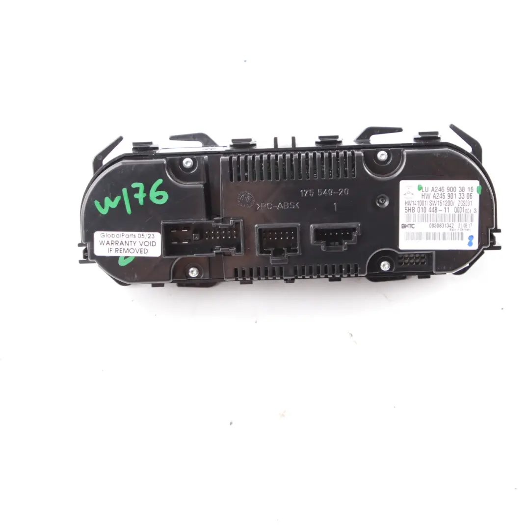 Mercedes W176 Climatizador Panel de Control Interruptor de Aire Acondicionado