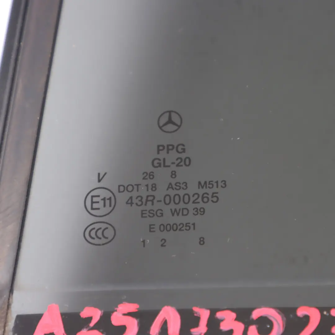 Mercedes W251 Fensterscheibe hinten links Tür getönte Verglasung AS3 A2517302355