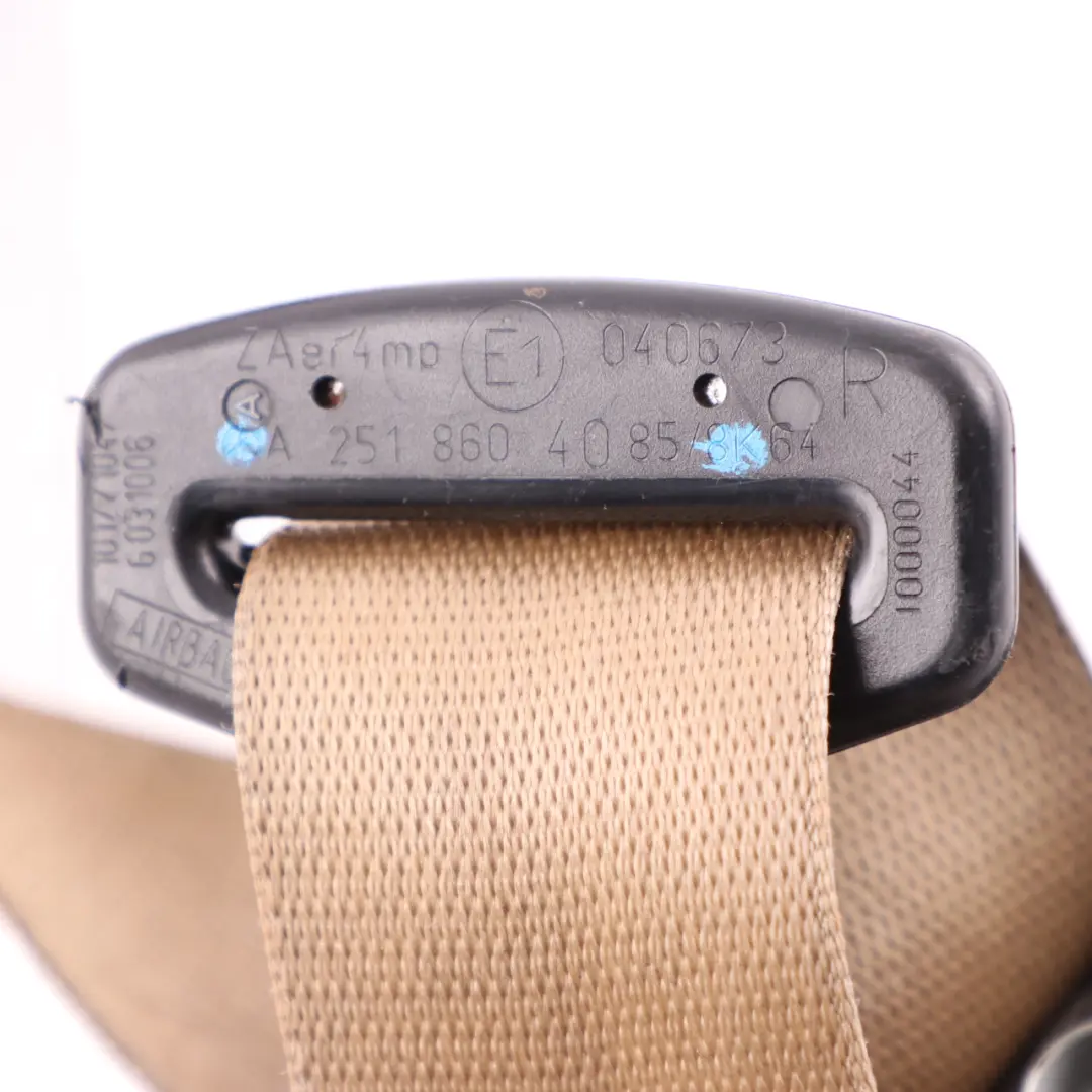 Mercedes W164 Safety Seat Belt Front Seat Right O/S Leather Brown A2518604085