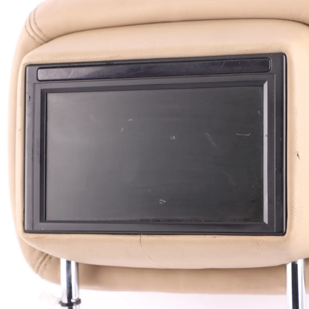 Mercedes W164 W251 Seat Headrest Front Left Right Screen Cover Beige Leather