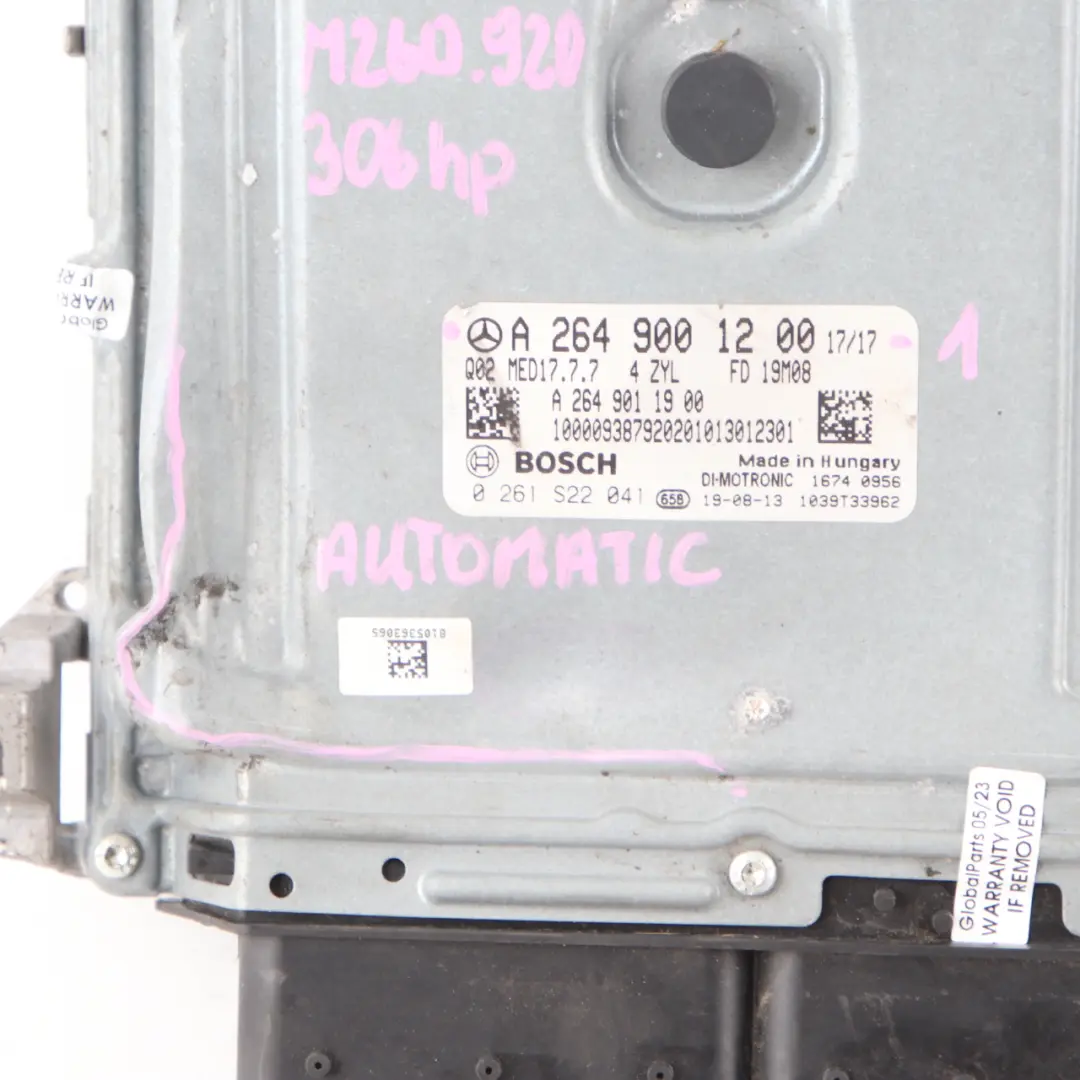 Mercedes V177 A35 AMG 306HP M260.920 4-Matic Engine ECU Kit A2649001200 Key Lock