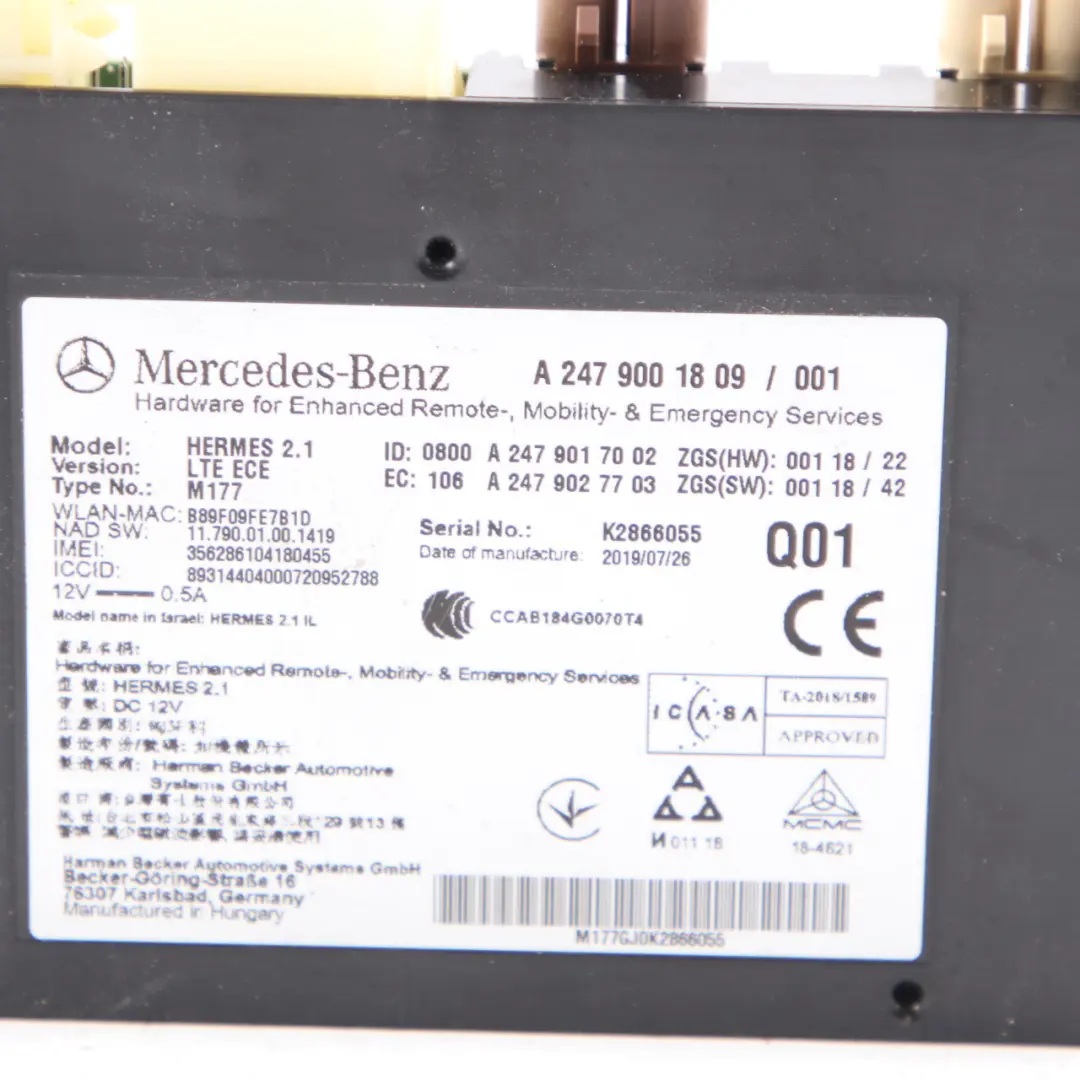 Mercedes V177 A35 AMG 306HP M260.920 4-Matic Engine ECU Kit A2649001200 Key Lock
