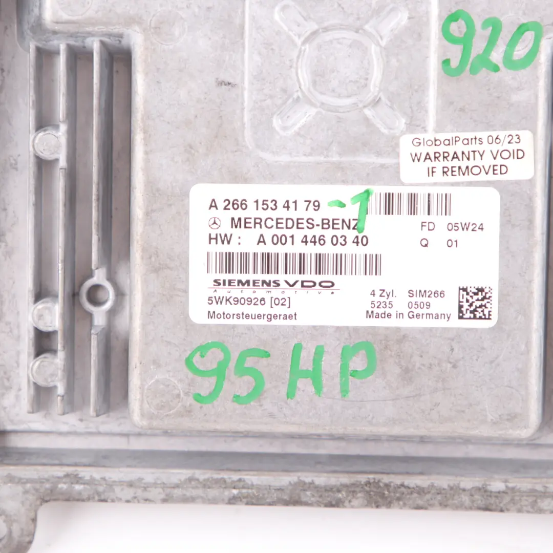 Mercedes W169 A150 M266.920 95HP Engine Control Unit ECU Kit A2661534179 Key