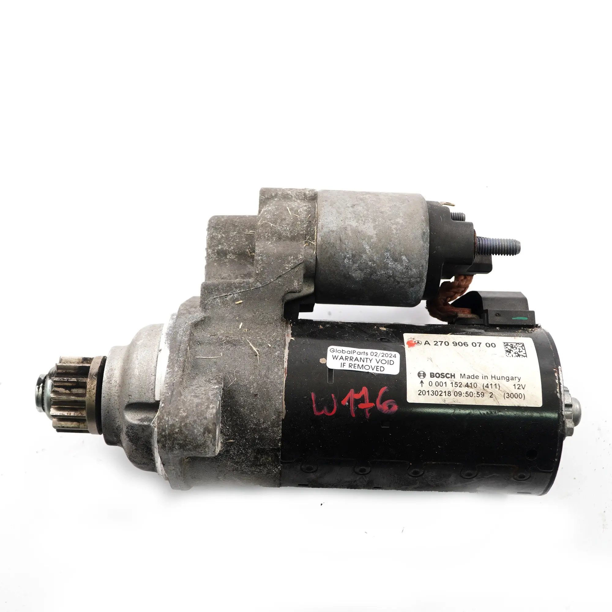 Motor de arranque Mercedes W176 M270 Motor de gasolina 12V Bosch A2709060700