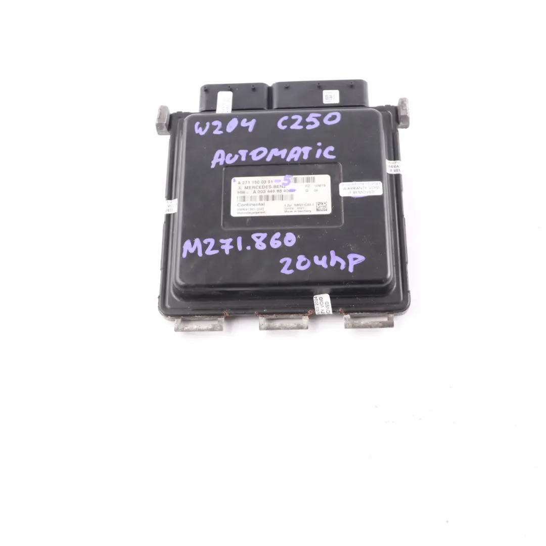 Mercedes W204 C 250 271.860 204HP Engine Control Unit ECU A2711500391 Automatic