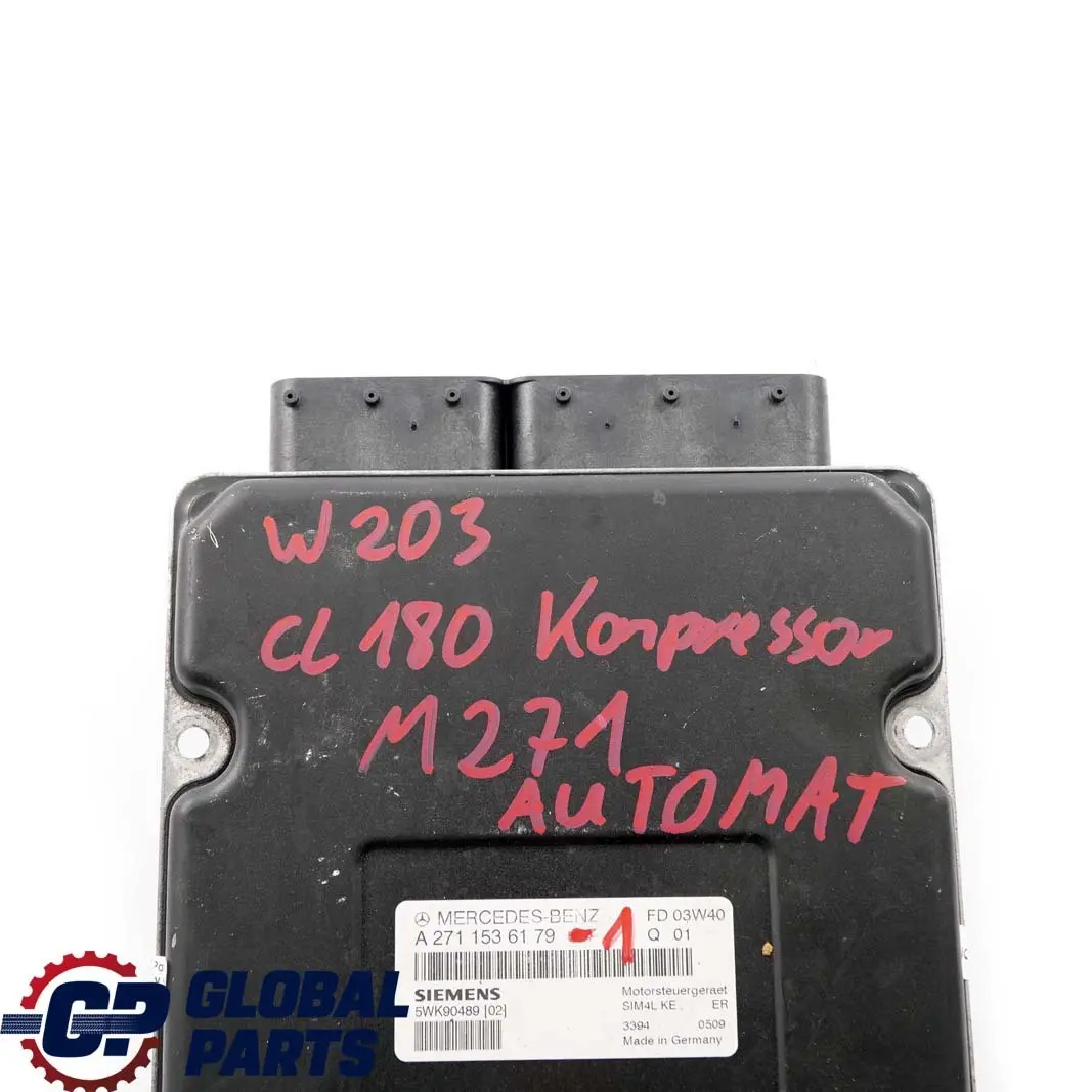 Mercedes-Benz W203 C 180 Kompressor Engine Control Unit Module A2711536179 Auto