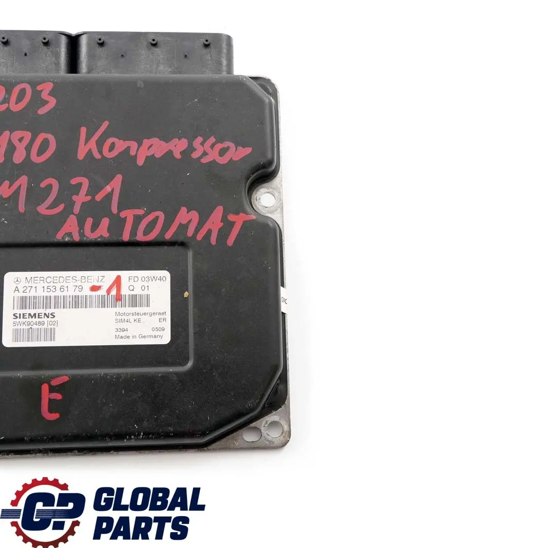 Mercedes-Benz W203 C 180 Kompressor Engine Control Unit Module A2711536179 Auto