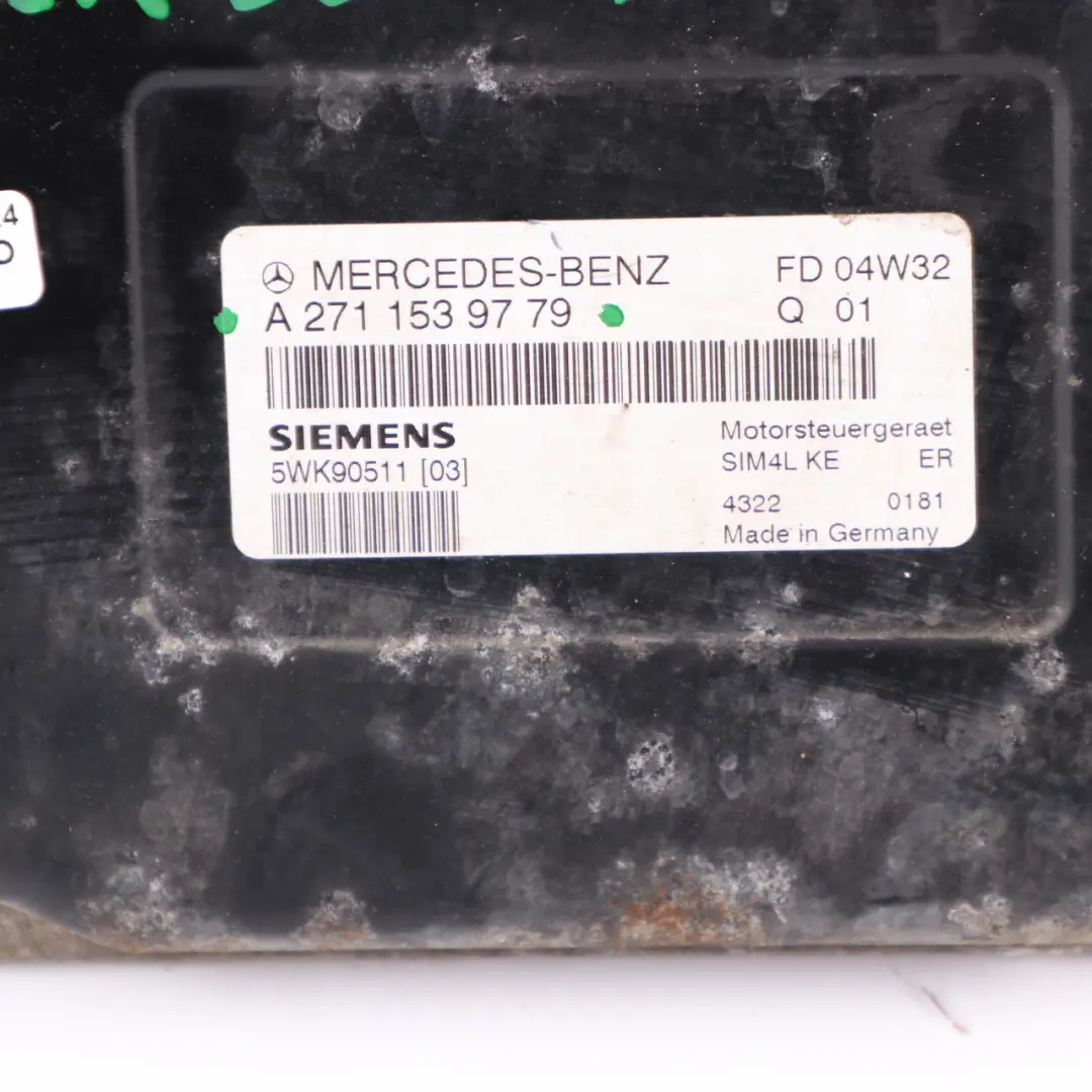 Mercedes R171 SLK 200 163HP M271.944 Kompressor Engine ECU A2711539779 Automatic