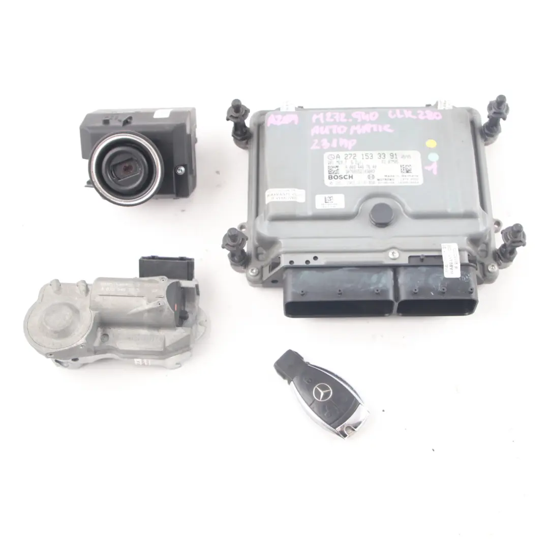 Mercedes W209 M272.940 CLK280 231HP Engine Module ECU Kit A2721531291 Key