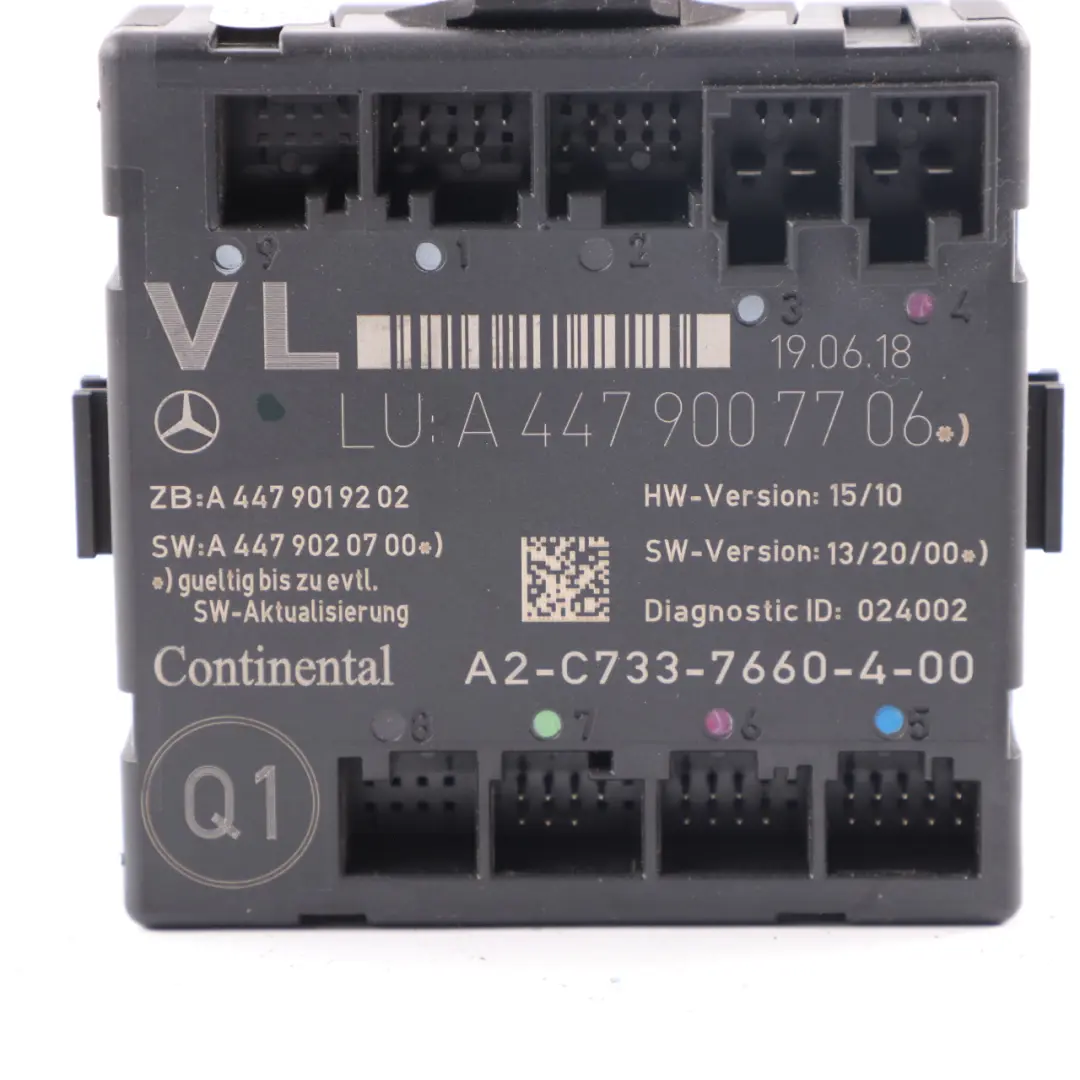 Mercedes W447 Moduł Sterownik Drzwi Przedni Lewy A4479007706