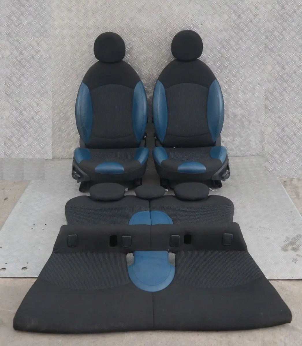 *BMW Mini Cooper One Clubman R55 Sports Halb Leder Innensitze Sitze innen BLAU