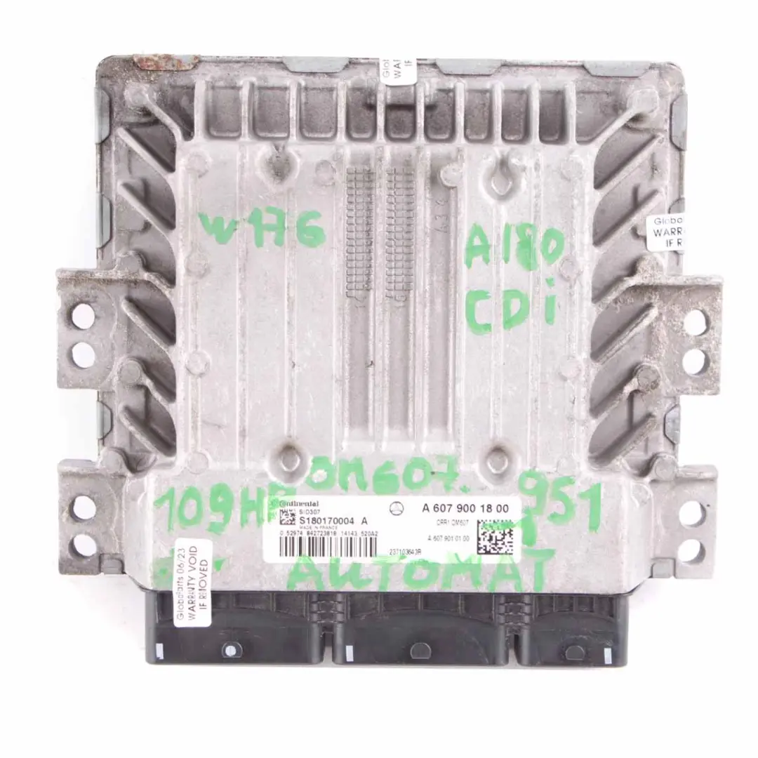 Mercedes W176 A180 CDI OM607.951 109HP Engine ECU Kit A6079001800 + Key + Lock
