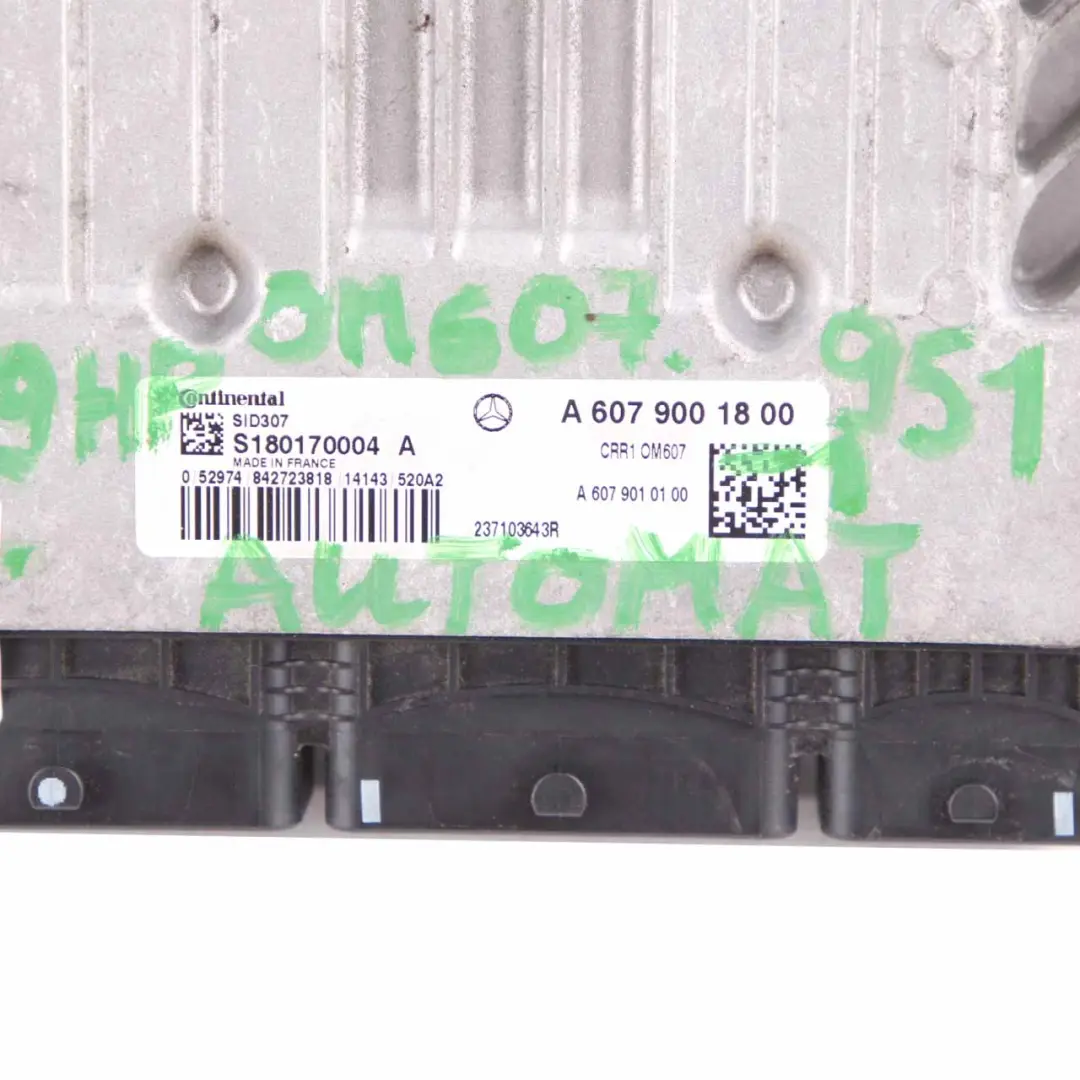 Mercedes W176 A180 CDI OM607.951 109HP Engine ECU Kit A6079001800 + Key + Lock
