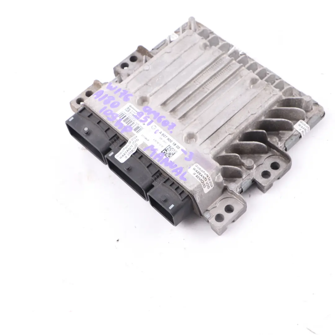 Mercedes W176 A180 CDI OM607.951 109HP Engine ECU A6079001800 Manual