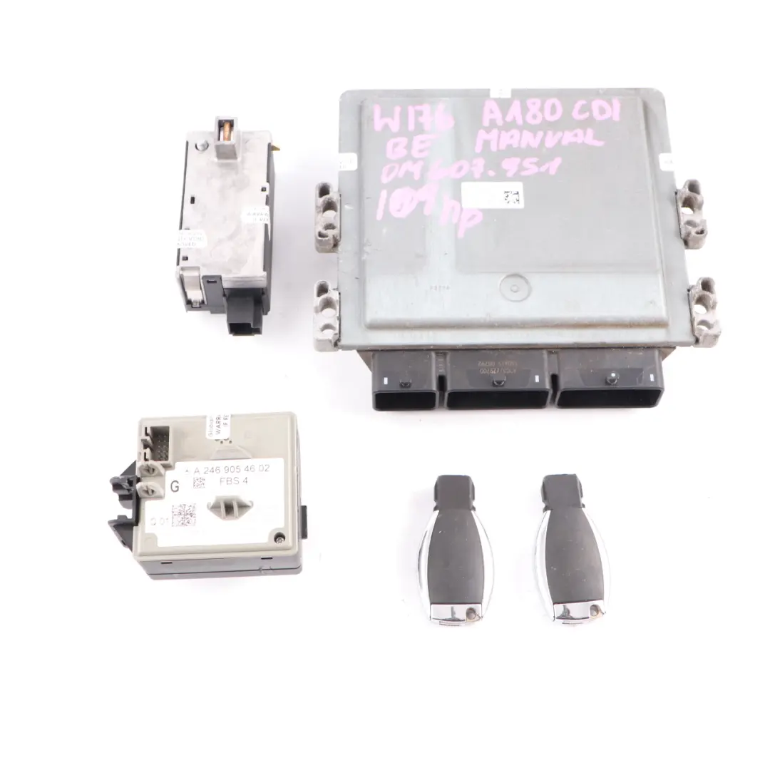 Mercedes W176 180 CDI OM607.951 Blue Efficiency ECU Kit A6079002300 Keys Lock