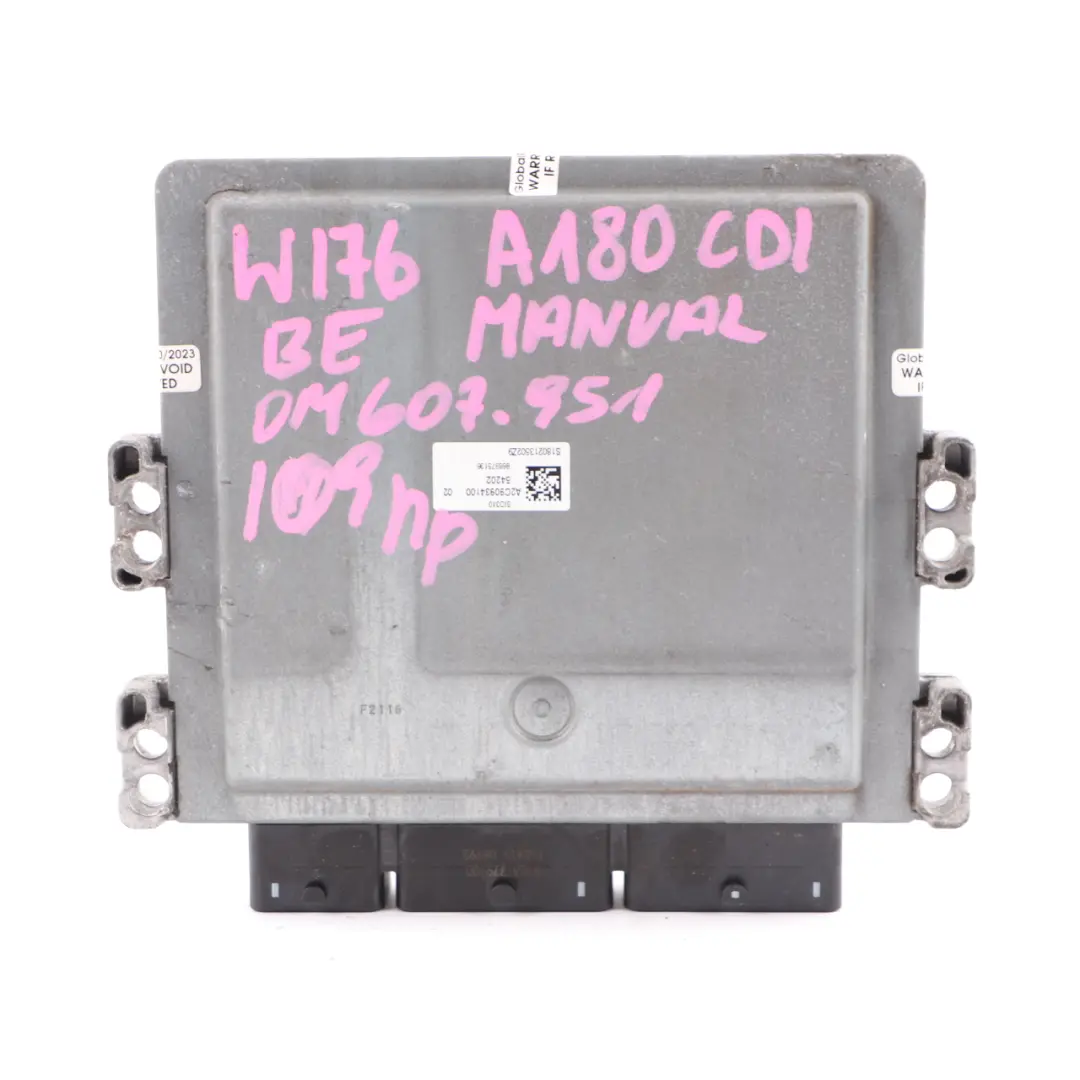 Mercedes W176 180 CDI OM607.951 Blue Efficiency ECU Kit A6079002300 Keys Lock