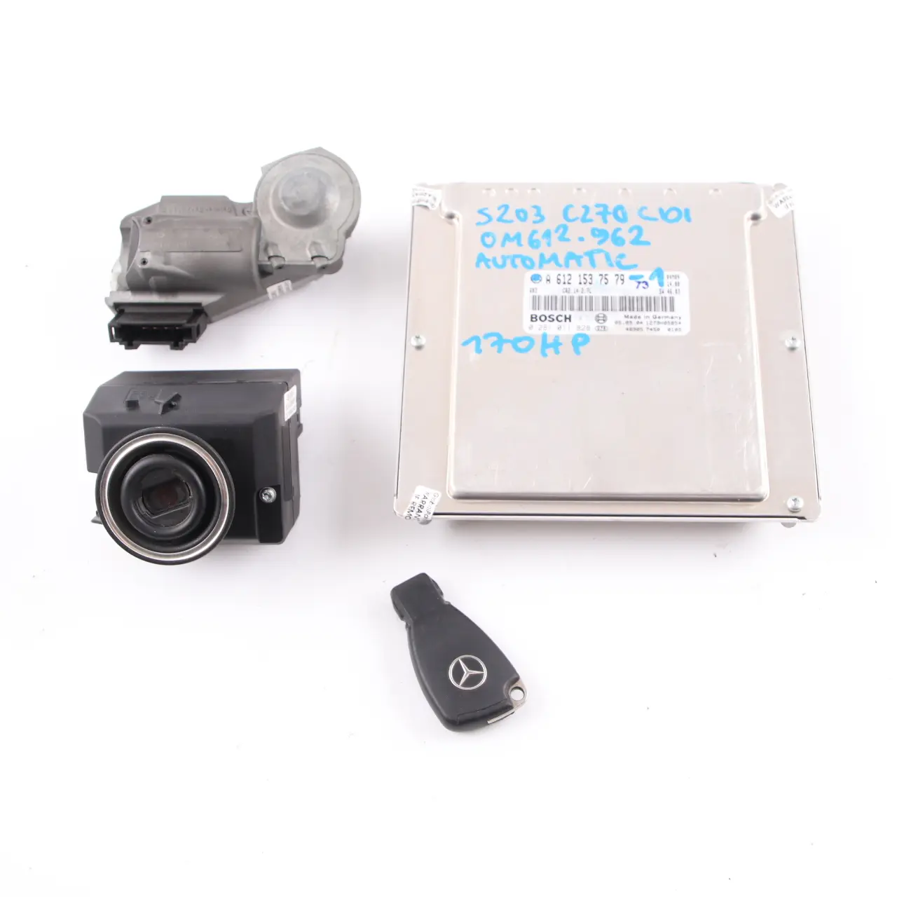 Mercedes W203 C270 CDI 170HP OM612.962 Engine Control ECU Kit A6121536379 Key