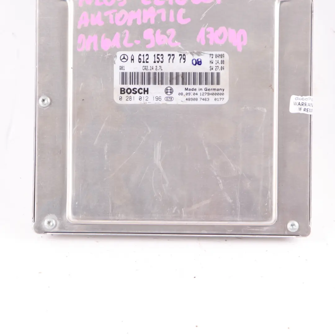 Mercedes W203 W209 270CDI OM612.962 170HP Engine Unit ECU A6121537779 Automatic
